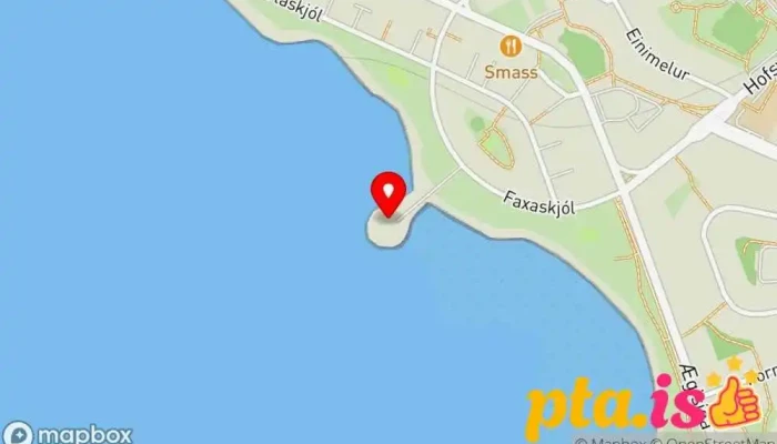 kort yfir Skólpdælustöð Útsýnispallur í Reykjavík