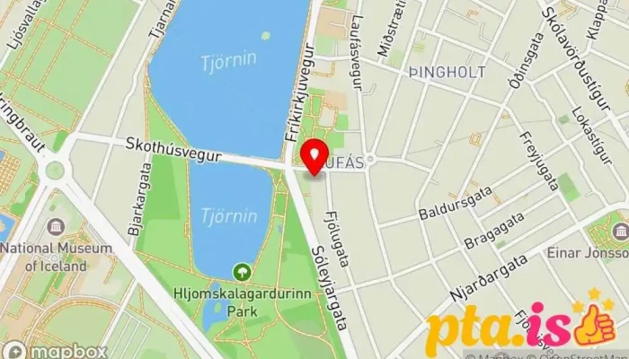 kort yfir Skrifstofa Forseta Íslands Stjórnvöld í Reykjavík