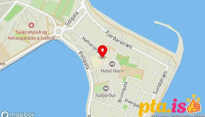 kort yfir Skrifstofuhótelið á Ísafirði  í Ísafjörður
