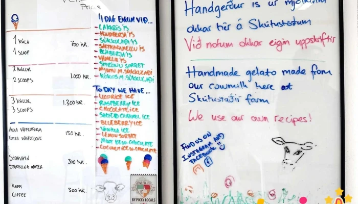 Skutais   Farm Ice Cream Matsedill - Skútustaðahreppur