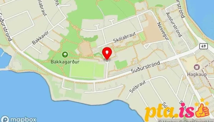 kort yfir Skyggnst bakvið tunglið (by Sigurjón Ólafsson)  í Seltjarnarnes