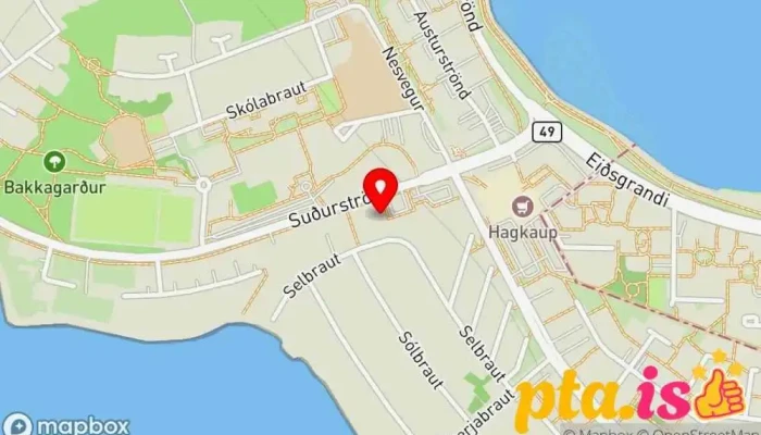 kort yfir Sólbrekka Leikskóli í Seltjarnarnes