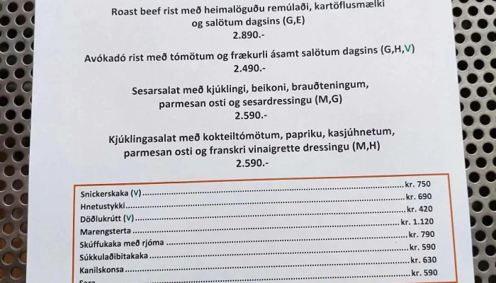Spiran Matsedill - Reykjavík