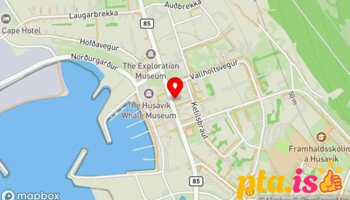 kort yfir SSNE - Samtök sveitarfélaga og atvinnuþróunar á Norðurlandi Eystra Félag eða stofnun í Húsavík