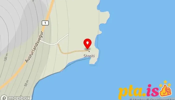 kort yfir Streitisviti Ferðamannastaður í Fjarðabyggð