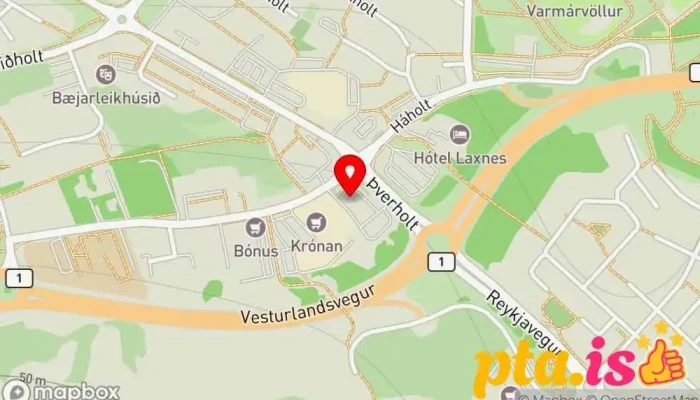 kort yfir Subway Samlokustaður, Skyndibitastaður, Veitingastaður í Mosfellsbær