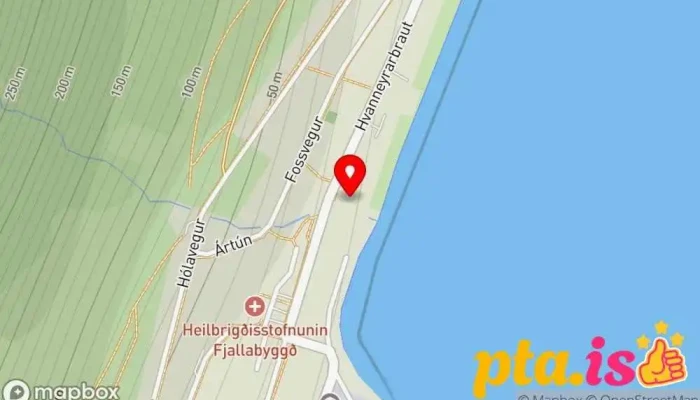 kort yfir Sundhöll Siglufjarðar Innisundlaug í Siglufjörður