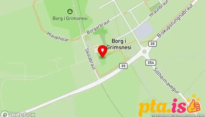 kort yfir Sundlaugin Borg Sundlaug í Selfoss