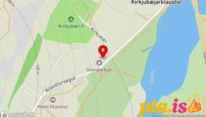 kort yfir Systrakaffi Veitingastaður í Kirkjubæjarklaustur