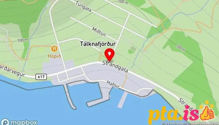 kort yfir Tálknafjörður  í Tálknafjörður