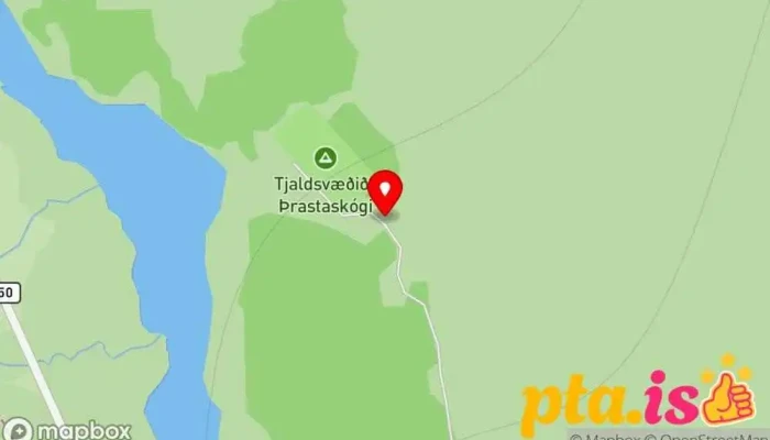 kort yfir Þrastaskógur Göngusvæði í Selfoss