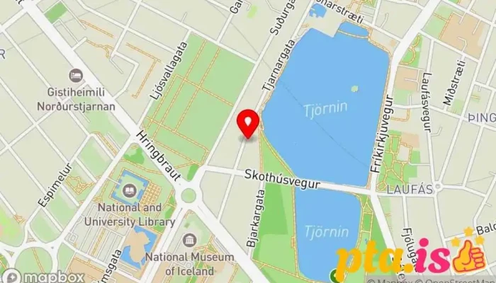 kort yfir Tjarnarborg Leikskóli í Reykjavík