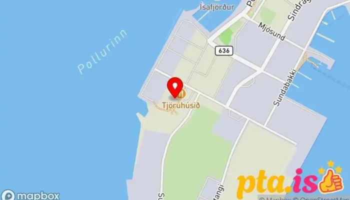 kort yfir Tjöruhúsið Sjávarréttastaður, Veitingastaður í Ísafjörður