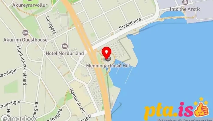 kort yfir Tónlistarskólinn á Akureyri Tónlistarskóli í Akureyri