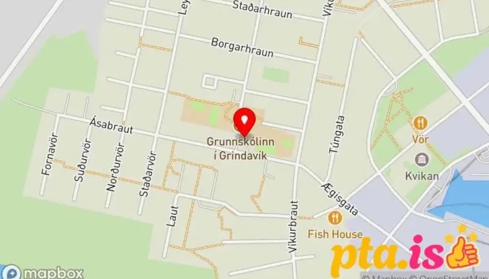 kort yfir Tónlistarskólinn í Grindavík Tónlistarskóli í Grindavík