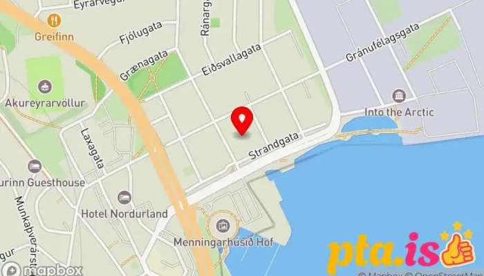 kort yfir Upplifðu Norðurland Ferðaskrifstofa í Akureyri