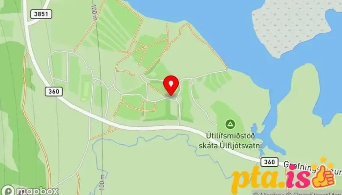 kort yfir Útilífsmiðstöð skáta Úlfljótsvatni - Tjaldsvæði Tjaldstæði í Selfoss