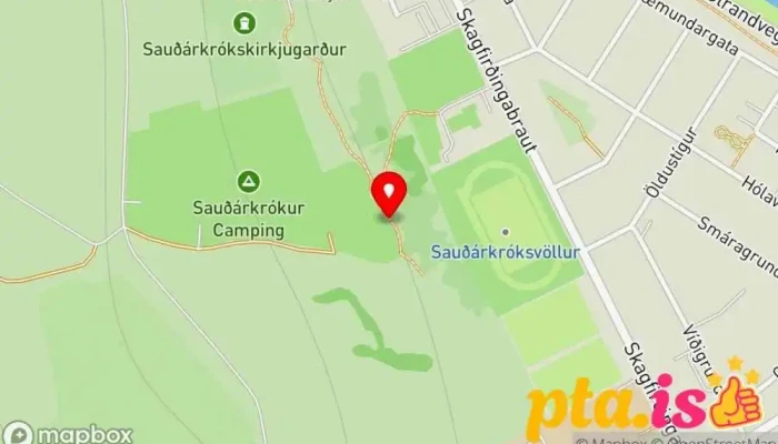 kort yfir Útsýnisstaður yfir Sauðárkrók Ferðamannastaður, Útsýnispallur í Sauðárkrókur