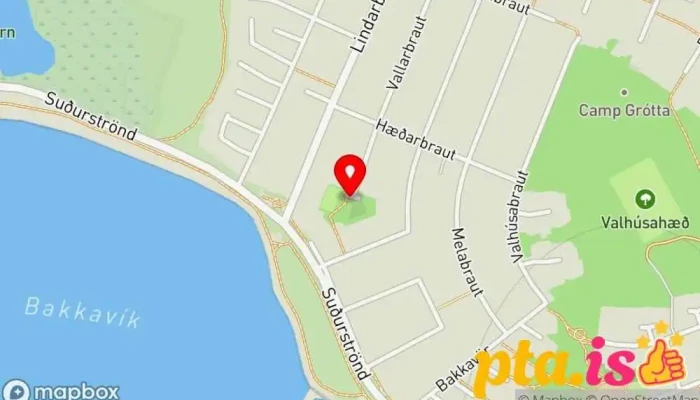 kort yfir Vallarbrautarróló Leikvöllur í Seltjarnarnes