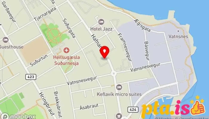 kort yfir Verzlunarfélagið Gjafavöruverslun í Keflavík