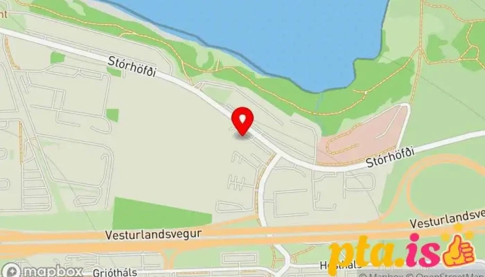 kort yfir Viðarhöfði 2 Stórhöfða megin Bsr þvotta aðstaða bifreiðastjóra Bílaþvottastöð í Reykjavík