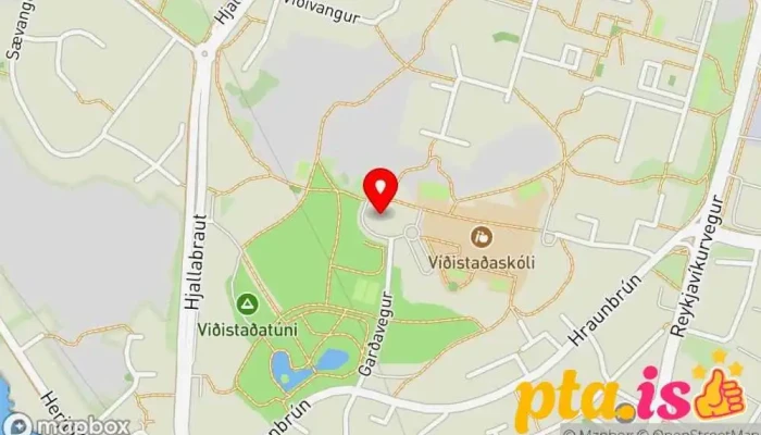 kort yfir Víðistaðakirkja Kirkja í Hafnarfjörður
