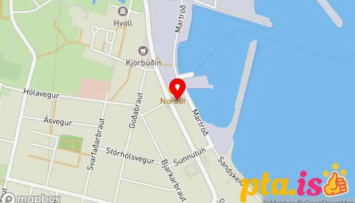kort yfir Vínbúðin Áfengiseinokunarsala í Dalvík