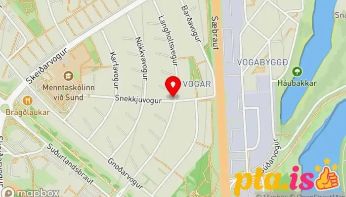 kort yfir Vogar  í Reykjavík