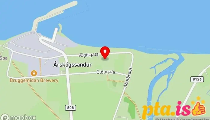 kort yfir Waterfront Fjord House Skáli í Litli-Árskógssandur