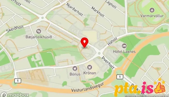 kort yfir Western Union Millifærsluþjónusta, Póstávísanaþjónusta í Mosfellsbær