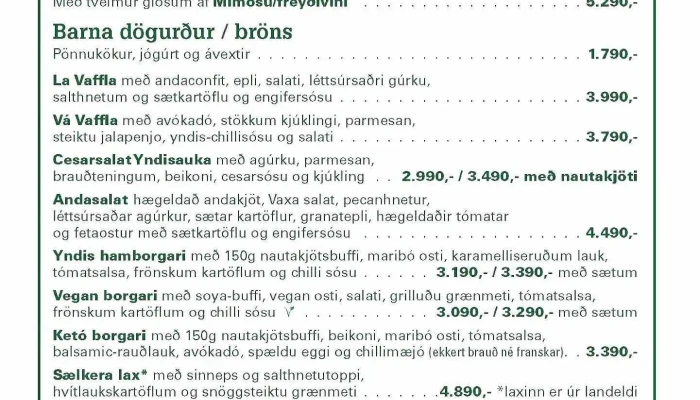 Yndisauki -  Matsedill - Reykjavík